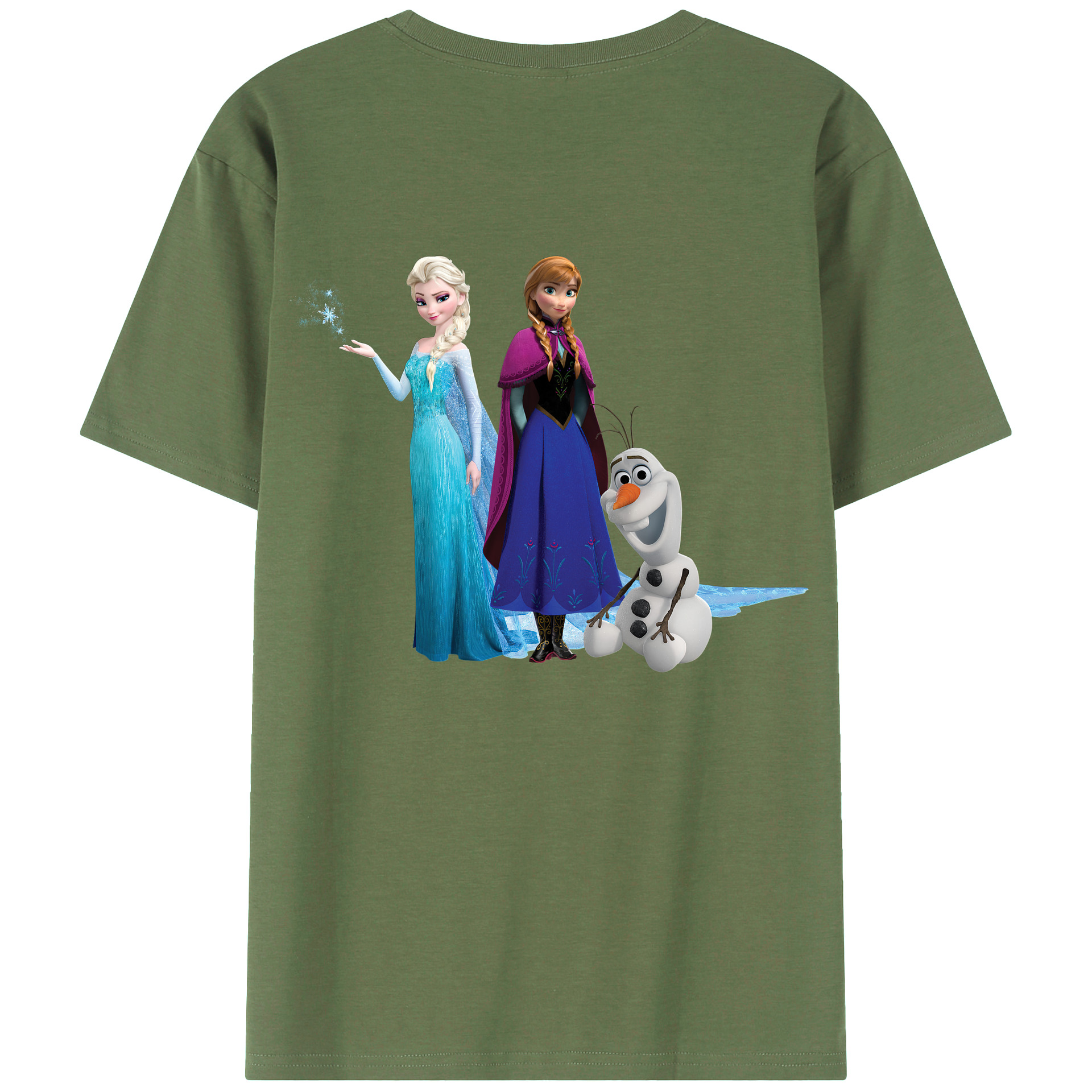 （画像用） アナと雪の女王 アンナ エルサ Frozen Anna Elsa 綿100％ メンズ半袖Tシャツ（バックプリント） 通気性